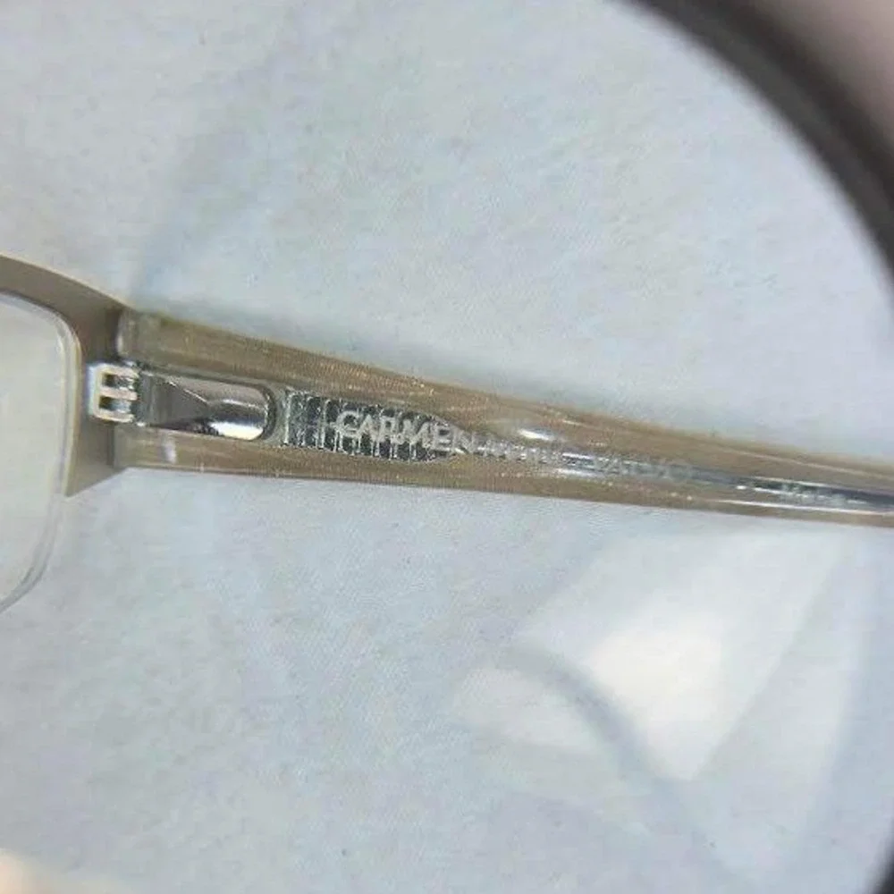 Carmen Marc Valvo Bronze Semi Rimless Eyeglass Frames with Case CV147 Made Japan